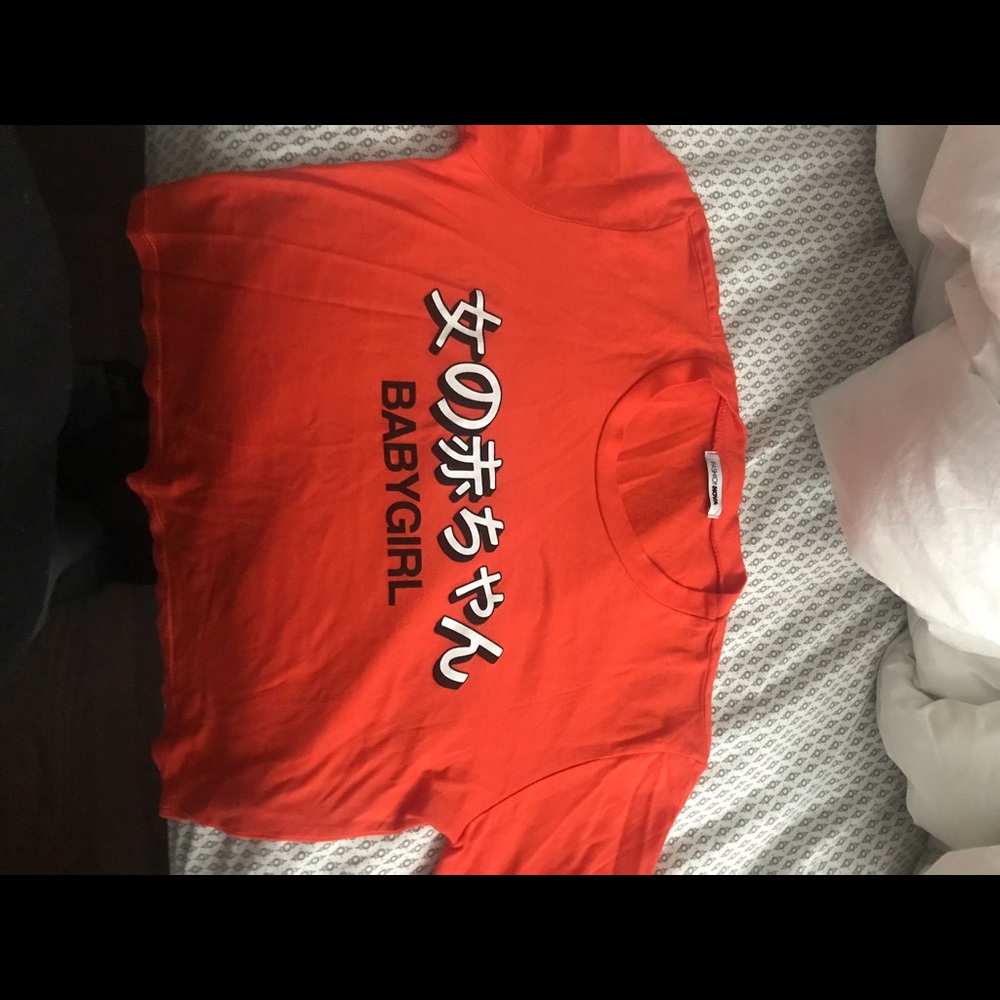 Orange crop top